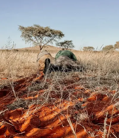 Pirschjagd zu Fuß auf der Jagdfarm Garib in Namibia